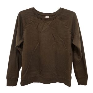 Time and Tru Womens Long Sleeve Sweatshirt Fleece Crew Green Size L (12-14)